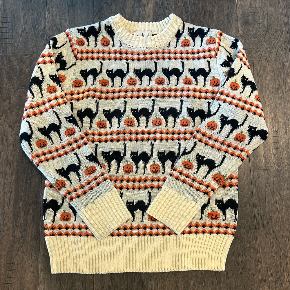 Kiel James Patrick Scaredy Cat Halloween Sweater, size XS